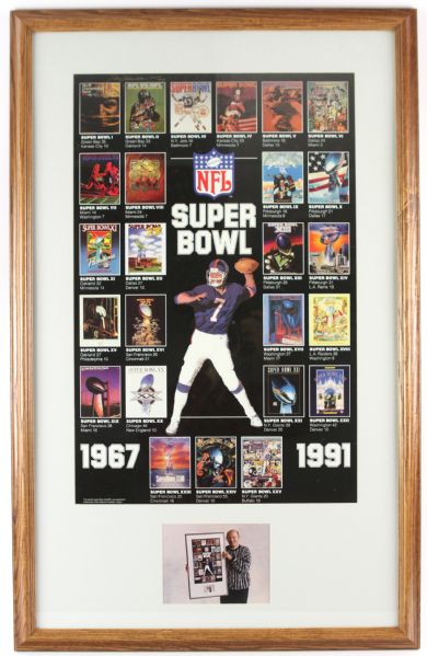 1991 Ray Nitschke Green Bay Packers Signed 24" x 39" Framed Super Bowl Program Print (MEARS LOA)