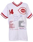 2000 Pete Rose Cincinnati Reds Autographed Inscribed Stat Jersey (Field of Dreams LOA)
