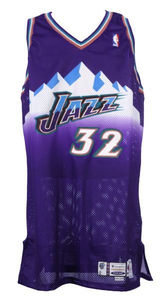 1999-2000 Karl Malone Utah Jazz Game Worn Road Jersey (MEARS LOA)