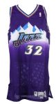 1999-2000 Karl Malone Utah Jazz Game Worn Road Jersey (MEARS LOA)