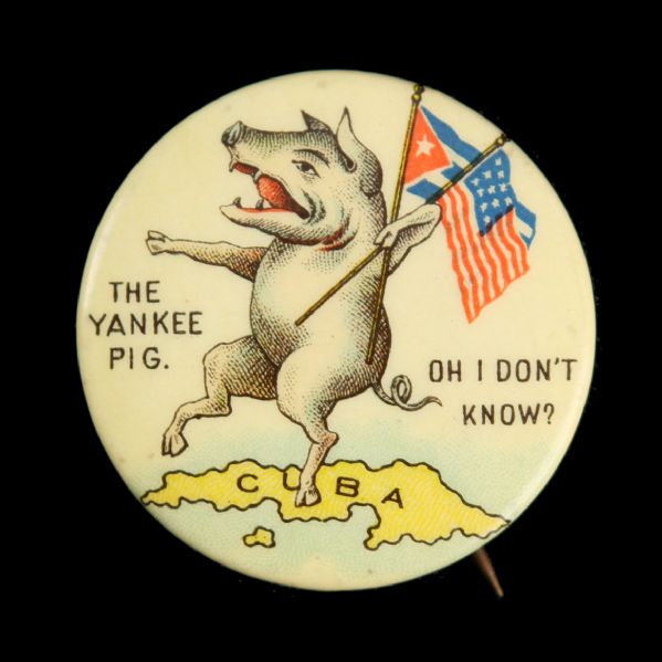 1898 Spanish American War Pro-Cuba Anti-US Pin 