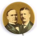 1898 William McKinley Teddy Roosevelt 2” WF Miller & Co. Celluloid Pinback Button