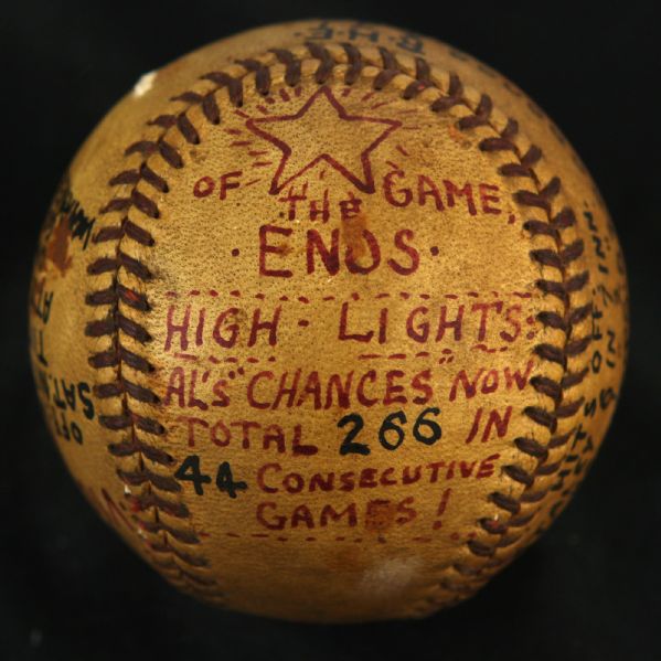 1949 (May 28) Ted Wilks St. Louis Cardinals ONL Frick Game Used Victory Baseball (MEARS LOA)