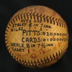 1949 (May 28) Ted Wilks St. Louis Cardinals ONL Frick Game Used Victory Baseball (MEARS LOA)