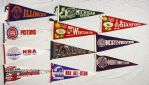 1950's-90's Baseball Football Basketball College Full Size Pennant Collection - Lot of 86