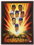 1990 300 Game Winner Signed 20" x 26" Framed Ron Lewis Lithograph w/ Warren Spahn, Tom Seaver, Nolan Ryan & More (JSA) 334/1000