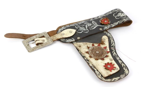 1940s circa Roy Rogers Leather Youth Gun Belt & Holster Set