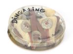 1940s circa Ding A Ling Kid Genuine Leather Preschool Age Holster Set w/ Original Circular Plastic Case 