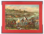 1990s Battle of Paceo Manila Feb 4 & 5 1899 25" x 33" Matted Lithograph