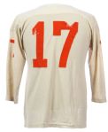 1960's (late) Champion White Durene #17 Game Worn Football Jersey (MEARS LOA)