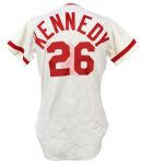 1980 Junior Kennedy Cincinnati Reds Game Worn Home Uniform (MEARS LOA)