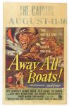1956 Away All Boats Original 11" x 22" Capitol Theatre Movie Poster 56/276