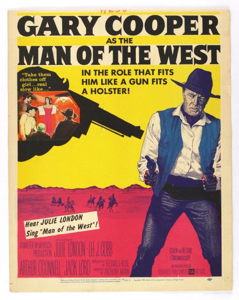 1958 Man of the West Gary Cooper Original 14" x 18" Movie Poster 58/403