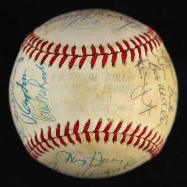 1979 Milwaukee Brewers Team Signed OAL MacPhail w/ 26 Signatures Including Robin Yount, Paul Molitor & More (MEARS LOA)