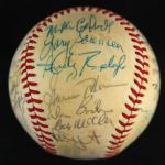 1979 Milwaukee Brewers Team Signed OAL MacPhail w/ 26 Signatures Including Robin Yount, Paul Molitor & More (MEARS LOA)