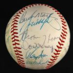 1979 Milwaukee Brewers Team Signed OAL MacPhail w/ 26 Signatures Including Robin Yount, Paul Molitor & More (MEARS LOA)