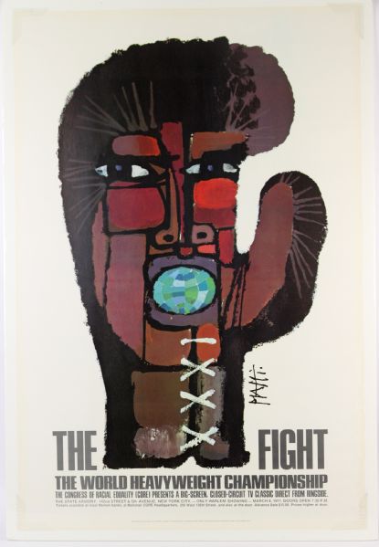 1971 (March 8) Muhammad Ali Joe Frazier 30" x 44" Heavyweight Title Bout Closed Circuit Poster 
