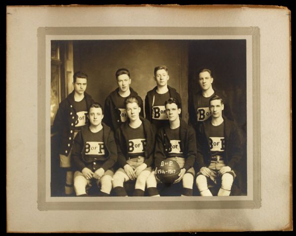 1916-17 B of P Basketball 11" x 14" Mounted Team Photo 