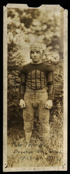 1931 Mike Ferrare Duquesne University Guard 3.5" x 9.5" Photo