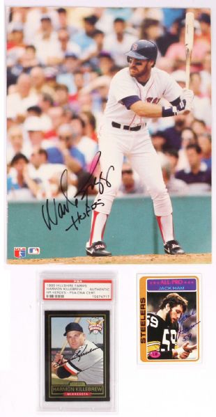 2000s Baseball Football Celebrity Autograph Collection - Lot of 6 w/ Hank Aaron, Jack Ham, Harmon Killebrew & More 