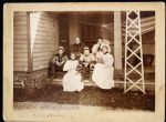1890-1900 circa Baseball Players w/ family on porch 5x7 photo