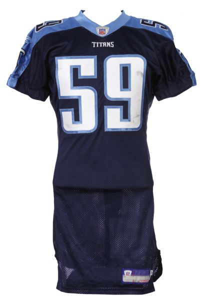 2006 Peter Sirmon Tennessee Titans Game Worn Home Jersey (MEARS LOA)