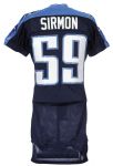 2006 Peter Sirmon Tennessee Titans Game Worn Home Jersey (MEARS LOA)