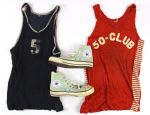 1950s-80s Basketball Apparel Collection - Lot of 3 w/ Durene Jerseys & Chuck Taylor All Stars