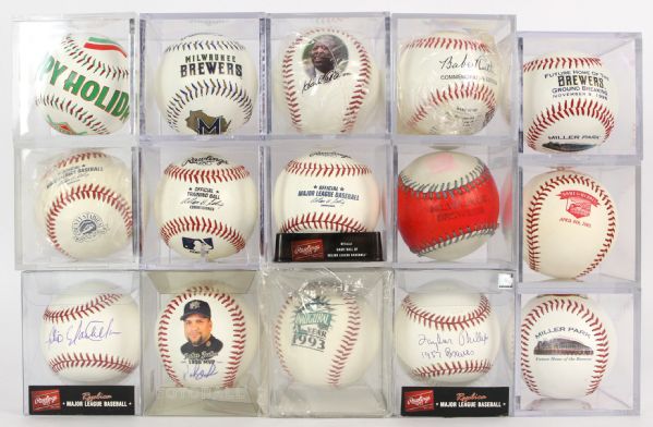 1950s-2000s Baseball Collection - Lot of 26 w/ Signed, Game Used, Commemorative, Fotoball & More (MEARS LOA)