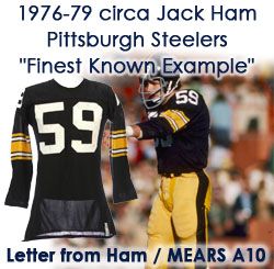 1976-79 Jack Ham Pittsburgh Steelers Game Worn Jersey W/ 19 Documented Team Repairs (MEARS A10 / Jack Ham LOA)