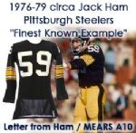1976-79 Jack Ham Pittsburgh Steelers Game Worn Jersey W/ 19 Documented Team Repairs (MEARS A10 / Jack Ham LOA)