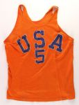 1952 or 1956 circa USA Olympic Basketball Orange Durene Game Worn Jersey (MEARS LOA)