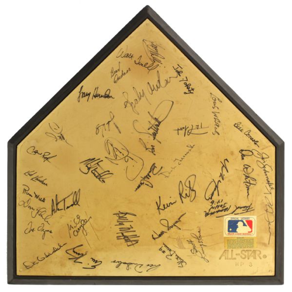 1992 Detroit Tigers Team Signed Home Plate w/ 35 Signatures Including Sparky Anderson, Alan Trammell, Lou Whitaker & More (JSA)