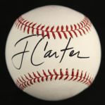 2000s Jimmy Carter 39th President of the USA Single Signed OML Selig Baseball (JSA)