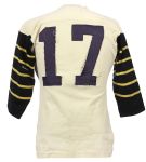 1960's circa Game Worn #17 White Durene Football Jersey (MEARS LOA)
