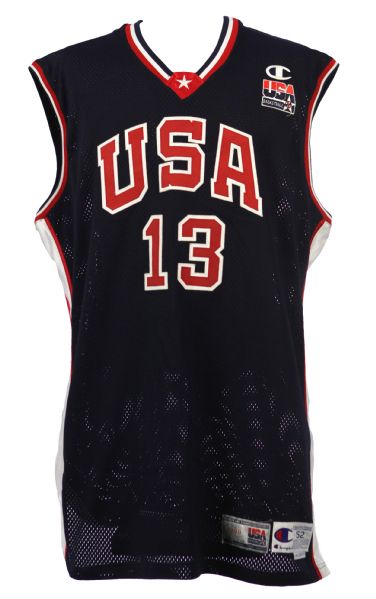 2000 Tim Duncan San Antonio Spurs USA Basketball Game Worn Jersey (MEARS LOA)