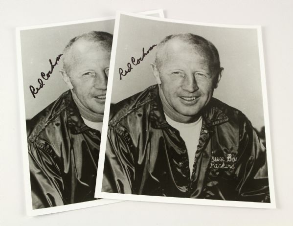1959-66 Red Cochran Green Bay Packers Signed 8" x 10" Photo - Lot of 2 (JSA)