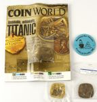 2000s Titanic Harry Houdini & Barbara Streisand Bronze Medallion Colleciton - Lot of 3 Plus Magazine & Pinback Button