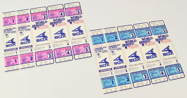 1982 Chicago White Sox Ghost ALCS & World Series Ticket Sheets - Lot of 2