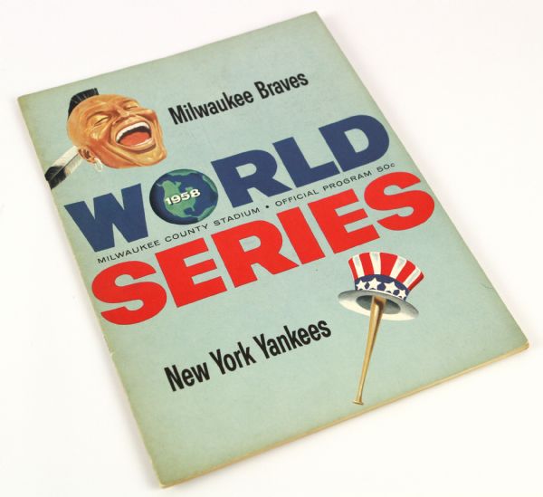 1958 Milwaukee Braves New York Yankees County Stadium World Series Game 6 Unscored Program