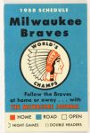 1958 Milwaukee Braves Pocket Schedule