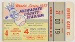 1957 Milwaukee Braves New York Yankees County Stadium World Series Game 4 Ticket Stub