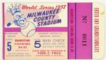 1957 Milwaukee Braves New York Yankees County Stadium World Series Game 5 Ticket Stub
