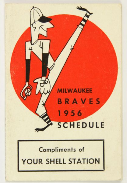 1956 Milwaukee Braves Pocket Schedule