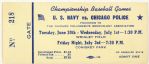 1960s US Navy vs. Chicago Police Wrigley Field Comiskey Park Ticket
