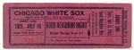 1963 (July 16) Chicago White Sox Washington Senators White Sox Park Good Neighbor Night Ticket 