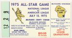 1975 MLB All Star Game Milwaukee County Stadium Ticket Stub