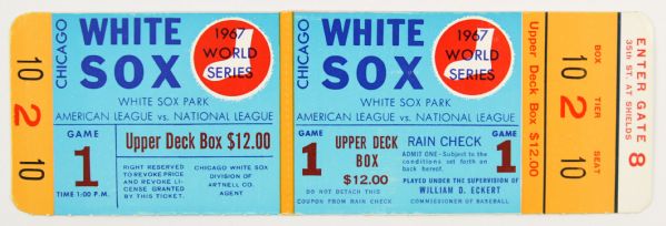 1967 Chicago White Sox World Series Game 1 Ghost Ticket