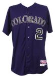 2012 Troy Tulowitzki Colorado Rockies Game Worn Alternate Jersey (MEARS LOA)