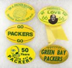 1957- 71 Green Bay Packers 2 ¾” Oval Celluloid Pinback Button Collection (5) Including September 29th, 1957 Stadium Dedication (Paul Muchinsky Collection)